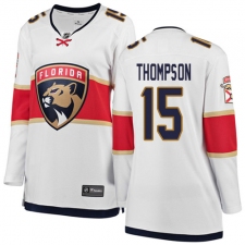 Women's Florida Panthers #15 Paul Thompson Authentic White Away Fanatics Branded Breakaway NHL Jersey