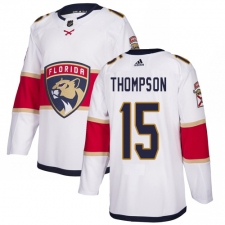 Youth Adidas Florida Panthers #15 Paul Thompson Authentic White Away NHL Jersey