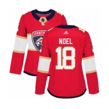 Women's Florida Panthers #18 Serron Noel Authentic Red Home Hockey Jersey