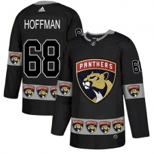 Men's Adidas Florida Panthers #68 Mike Hoffman Authentic Black Team Logo Fashion NHL Jersey