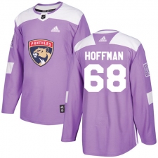 Men's Adidas Florida Panthers #68 Mike Hoffman Authentic Purple Fights Cancer Practice NHL Jersey