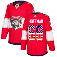 Men's Adidas Florida Panthers #68 Mike Hoffman Authentic Red USA Flag Fashion NHL Jersey