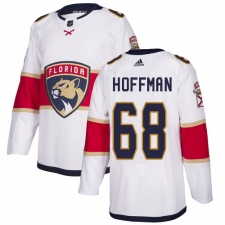 Men's Adidas Florida Panthers #68 Mike Hoffman Authentic White Away NHL Jersey