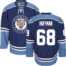 Men's Reebok Florida Panthers #68 Mike Hoffman Authentic Navy Blue Third NHL Jersey