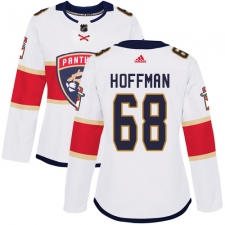 Women's Adidas Florida Panthers #68 Mike Hoffman Authentic White Away NHL Jersey