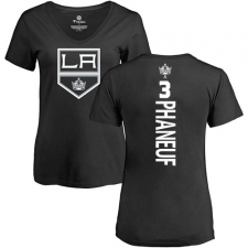 NHL Women's Adidas Los Angeles Kings #3 Dion Phaneuf Black Backer T-Shirt