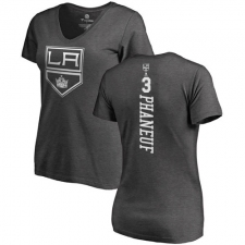 NHL Women's Adidas Los Angeles Kings #3 Dion Phaneuf Charcoal One Color Backer T-Shirt