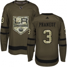 Youth Adidas Los Angeles Kings #3 Dion Phaneuf Authentic Green Salute to Service NHL Jersey