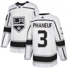 Youth Adidas Los Angeles Kings #3 Dion Phaneuf Authentic White Away NHL Jersey