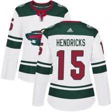Women's Adidas Minnesota Wild #15 Matt Hendricks Authentic White Away NHL Jersey