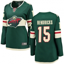 Women's Minnesota Wild #15 Matt Hendricks Authentic Green Home Fanatics Branded Breakaway NHL Jersey