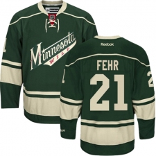 Men's Reebok Minnesota Wild #21 Eric Fehr Premier Green Third NHL Jersey