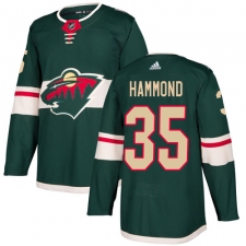 Men's Adidas Minnesota Wild #35 Andrew Hammond Authentic Green Home NHL Jersey