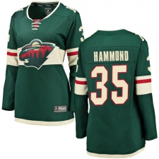 Women's Minnesota Wild #35 Andrew Hammond Authentic Green Home Fanatics Branded Breakaway NHL Jersey