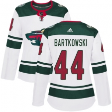 Women's Adidas Minnesota Wild #44 Matt Bartkowski Authentic White Away NHL Jersey