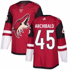 Men's Adidas Arizona Coyotes #45 Josh Archibald Authentic Burgundy Red Home NHL Jersey
