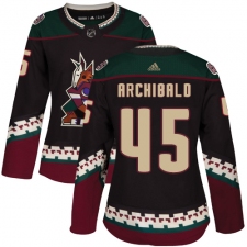 Women's Adidas Arizona Coyotes #45 Josh Archibald Authentic Black Alternate NHL Jersey