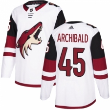 Youth Adidas Arizona Coyotes #45 Josh Archibald Authentic White Away NHL Jersey