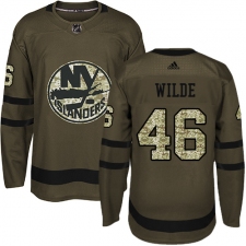 Men's Adidas New York Islanders #46 Bode Wilde Authentic Green Salute to Service NHL Jersey