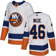 Men's Adidas New York Islanders #46 Bode Wilde Authentic White Away NHL Jersey