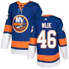 Men's Adidas New York Islanders #46 Bode Wilde Premier Royal Blue Home NHL Jersey
