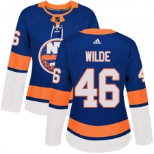 Women's Adidas New York Islanders #46 Bode Wilde Premier Royal Blue Home NHL Jersey