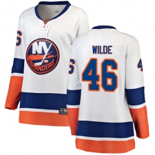 Women's New York Islanders #46 Bode Wilde Fanatics Branded White Away Breakaway NHL Jersey