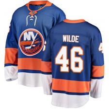 Youth New York Islanders #46 Bode Wilde Fanatics Branded Royal Blue Home Breakaway NHL Jersey