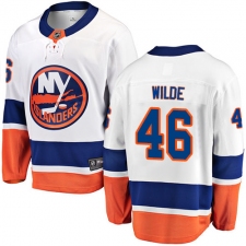 Youth New York Islanders #46 Bode Wilde Fanatics Branded White Away Breakaway NHL Jersey