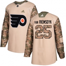 Men's Adidas Philadelphia Flyers #25 James Van Riemsdyk Authentic Camo Veterans Day Practice NHL Jersey