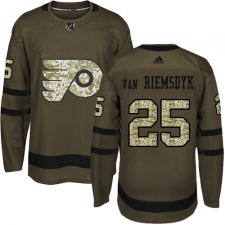 Men's Adidas Philadelphia Flyers #25 James Van Riemsdyk Authentic Green Salute to Service NHL Jersey