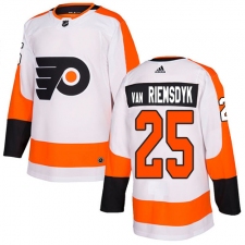 Men's Adidas Philadelphia Flyers #25 James Van Riemsdyk Authentic White Away NHL Jersey