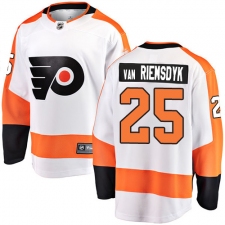 Men's Philadelphia Flyers #25 James Van Riemsdyk Fanatics Branded White Away Breakaway NHL Jersey