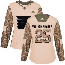 Women's Adidas Philadelphia Flyers #25 James Van Riemsdyk Authentic Camo Veterans Day Practice NHL Jersey
