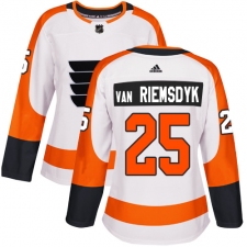 Women's Adidas Philadelphia Flyers #25 James Van Riemsdyk Authentic White Away NHL Jersey