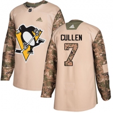 Men's Adidas Pittsburgh Penguins #7 Matt Cullen Authentic Camo Veterans Day Practice NHL Jersey