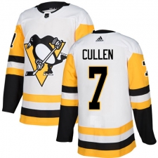 Men's Adidas Pittsburgh Penguins #7 Matt Cullen Authentic White Away NHL Jersey
