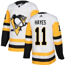 Men's Adidas Pittsburgh Penguins #11 Jimmy Hayes Authentic White Away NHL Jersey
