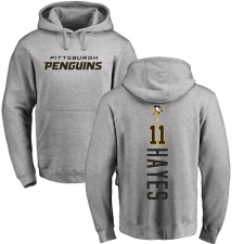NHL Adidas Pittsburgh Penguins #11 Jimmy Hayes Ash Backer Pullover Hoodie