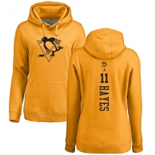 NHL Women's Adidas Pittsburgh Penguins #11 Jimmy Hayes Gold One Color Backer Pullover Hoodie