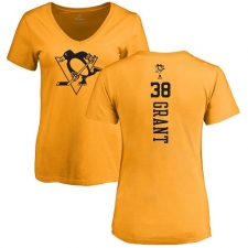 NHL Women's Adidas Pittsburgh Penguins #38 Derek Grant Gold One Color Backer T-Shirt