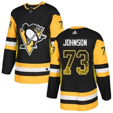 Men's Adidas Pittsburgh Penguins #73 Jack Johnson Authentic Black Drift Fashion NHL Jersey