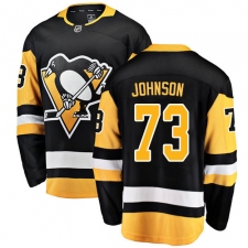 Men's Pittsburgh Penguins #73 Jack Johnson Authentic Black Home Fanatics Branded Breakaway NHL Jersey