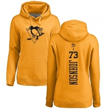 NHL Women's Adidas Pittsburgh Penguins #73 Jack Johnson Gold One Color Backer Pullover Hoodie