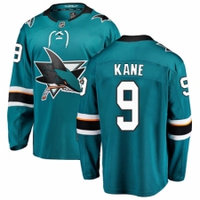 Men's San Jose Sharks #9 Evander Kane Fanatics Branded Teal Green Home Breakaway NHL Jersey