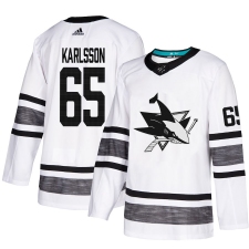 Men's Adidas San Jose Sharks #65 Erik Karlsson White 2019 All-Star Game Parley Authentic Stitched NHL Jersey