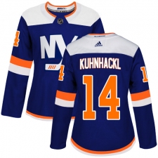Women's Adidas New York Islanders #14 Tom Kuhnhackl Premier Blue Alternate NHL Jersey