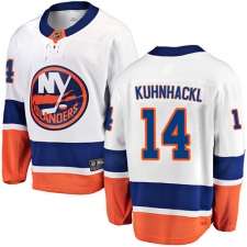 Youth New York Islanders #14 Tom Kuhnhackl Fanatics Branded White Away Breakaway NHL Jersey