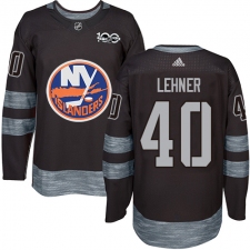 Men's Adidas New York Islanders #40 Robin Lehner Authentic Black 1917-2017 100th Anniversary NHL Jersey