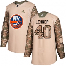 Men's Adidas New York Islanders #40 Robin Lehner Authentic Camo Veterans Day Practice NHL Jersey